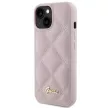 Guess Quilted Metal Logo hátlap, tok iPhone 15, rózsaszín