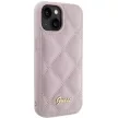 Guess Quilted Metal Logo hátlap, tok iPhone 15, rózsaszín