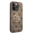 Guess iPhone 15 Pro Max Big Metal Logo (GUHCP15X4GMGBR) hátlap, tok, barna
