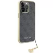 Guess 4G Charms Collection hátlap, tok iPhone 15 Pro Max, szürke