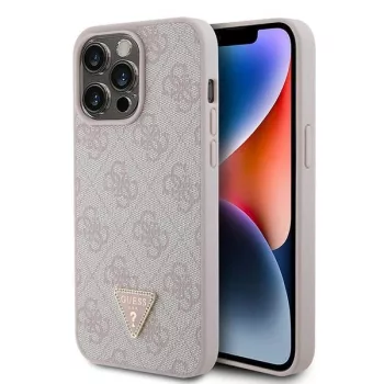   Guess GUHCP15XP4TDPP iPhone 15 Pro Max 6.7" rózsaszín/rózsaszín keménytok bőr 4G Diamond Triangle
