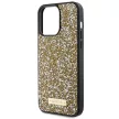 Guess Rhinestone Metal Logo hátlap, tok iPhone 15 Pro Max, sárga