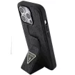 Guess Grip Stand 4G Triangle Strass hátlap, tok iPhone 15 Pro Max, fekete