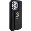 Guess Grip Stand 4G Saffiano Strass hátlap, tok iPhone 15 Pro Max, fekete