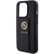 Guess Grip Stand 4G Saffiano Strass hátlap, tok iPhone 15 Pro Max, fekete