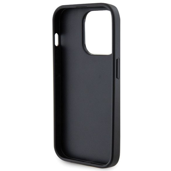 Guess iPhone 15 Pro Max Strass Metal Logo (GUHCP15XPS4DGPK) hátlap, tok, fekete