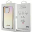 Guess GUHCP15XPSAIRSD iPhone 15 Pro Max 6.7" hátlap, tok Saffiano Iridescent Script, arany