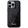 Guess Sequin Script Metal hátlap, tok iPhone 15 Pro Max, fekete