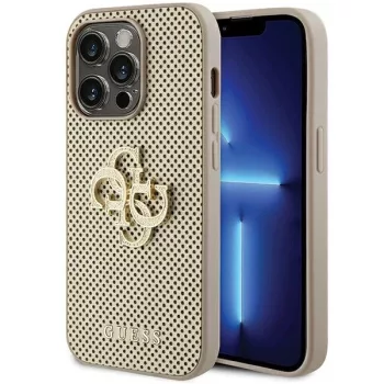   Guess Perforated 4G Glitter hátlap, tok iPhone 15 Pro Max, arany