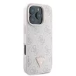 Guess GUHCP16LP4TDPP iPhone 16 Pro 6.3" różowy/pink keménytok bőr 4G háromszög Strass MagSafe