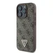 Guess GUHCP16LP4TDPW iPhone 16 Pro 6.3" brązowy/barna keménytok bőr 4G háromszög Strass MagSafe