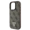 Guess GUHCP16LP4TDPW iPhone 16 Pro 6.3" brązowy/barna keménytok bőr 4G háromszög Strass MagSafe