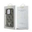 Guess GUHCP16LP4TDPW iPhone 16 Pro 6.3" brązowy/barna keménytok bőr 4G háromszög Strass MagSafe