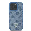 Guess GUHCP16LP4TDSCPB iPhone 16 Pro 6.3" niebieski/kék keménytok bőr fém logó Strass Crossbody