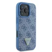 Guess GUHCP16LP4TDSCPB iPhone 16 Pro 6.3" niebieski/kék keménytok bőr fém logó Strass Crossbody