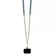 Guess GUHCP16LP4TDSCPB iPhone 16 Pro 6.3" niebieski/kék keménytok bőr fém logó Strass Crossbody