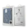 Guess GUHCP16LP4TDSCPB iPhone 16 Pro 6.3" niebieski/kék keménytok bőr fém logó Strass Crossbody