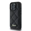 Guess GUHCP16LPSQQSQSK iPhone 16 Pro 6.3" fekete keménytok steppelt fém logóval