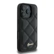 Guess GUHCP16LPSQQSQSK iPhone 16 Pro 6.3" fekete keménytok steppelt fém logóval