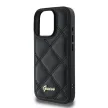 Guess GUHCP16LPSQQSQSK iPhone 16 Pro 6.3" fekete keménytok steppelt fém logóval