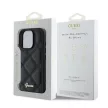 Guess GUHCP16LPSQQSQSK iPhone 16 Pro 6.3" fekete keménytok steppelt fém logóval
