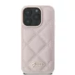 Guess GUHCP16LPSQQSQSP iPhone 16 Pro 6.3" różowy/pink keménytok steppelt fém logóval