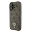 Guess GUHCP16SP4TDPW iPhone 16 6.1" brązowy/barna keménytok bőr 4G háromszög Strass MagSafe