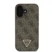 Guess GUHCP16SP4TDPW iPhone 16 6.1" brązowy/barna keménytok bőr 4G háromszög Strass MagSafe