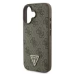 Guess GUHCP16SP4TDPW iPhone 16 6.1" brązowy/barna keménytok bőr 4G háromszög Strass MagSafe