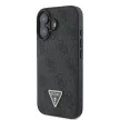 Guess GUHCP16SP4TDSCPK iPhone 16 6.1" fekete bőr keménytok bőr fém logó Strass kereszt testrész