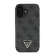 Guess GUHCP16SP4TDSCPK iPhone 16 6.1" fekete bőr keménytok bőr fém logó Strass kereszt testrész