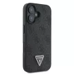 Guess GUHCP16SP4TDSCPK iPhone 16 6.1" fekete bőr keménytok bőr fém logó Strass kereszt testrész