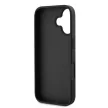 Guess GUHCP16SP4TDSCPK iPhone 16 6.1" fekete bőr keménytok bőr fém logó Strass kereszt testrész