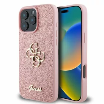   Guess GUHCP16XHG4SGP Fixed Glitter Big 4G iPhone 16 Pro Max 6.9" hátlap, tok, rózsaszín