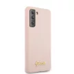 Guess Samsung Galaxy S21 Plus Silicone Script Metal Logo (GUHCS21MLSLMGLP) hátlap, tok, rózsaszín