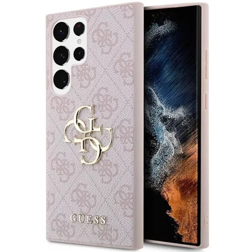 Guess GUHCS24L4GMGPI 4G Big Metal Logo hátlap, tok Samsung Galaxy S24 Ultra, rózsaszín