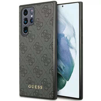   Guess Samsung Galaxy S24 Ultra Croco Triangle Metal Logo (GUHCS24LG4GFGR) hátlap, tok, fekete