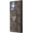 Guess GUHCS24LPGS4TDW Grip Stand 4G Triangle Strass Samsung Galaxy S24 Ultra hátlap, tok, barna