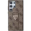 Guess GUHCS24LPGS4TDW Grip Stand 4G Triangle Strass Samsung Galaxy S24 Ultra hátlap, tok, barna