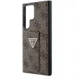 Guess GUHCS24LPGS4TDW Grip Stand 4G Triangle Strass Samsung Galaxy S24 Ultra hátlap, tok, barna
