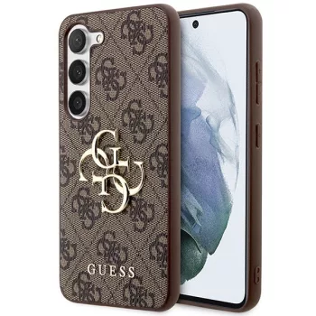   Guess 4G Big Metal Logo hátlap, tok Samsung Galaxy S24 GUHCS24S4GMGBR, barna
