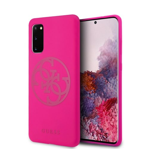 Guess Samsung Galaxy S20 Silicone 4G Tone On Tone (GUHCS62LS4GFU) hátlap, tok, pink