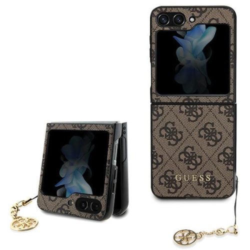 Guess 4G Charms Collection hátlap, tok Samsung Galaxy Z Flip 5, barna