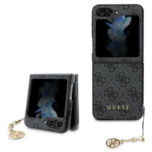 Guess 4G Charms Collection hátlap, tok Samsung Galaxy Z Flip 5, szürke