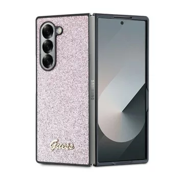  Guess GUHCZFD6HGGSHP 4G Glitter Script Samsung Z Fold 6 F956, hátlap, tok, rózsaszín