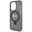 Guess GUHMP13LHRSGSK Ring Stand Script Glitter MagSafe iPhone 13/13 Pro 6.1", hátlap, tok, fekete
