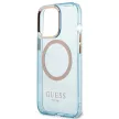 Guess Gold Outline Translucent MagSafe hátlap, tok iPhone 13 Pro/iPhone 13, kék
