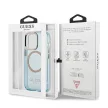 Guess Gold Outline Translucent MagSafe hátlap, tok iPhone 13 Pro/iPhone 13, kék