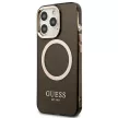 Guess Gold Outline Translucent MagSafe hátlap, tok iPhone 13 Pro/iPhone 13, fekete
