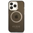Guess Gold Outline Translucent MagSafe hátlap, tok iPhone 13 Pro/iPhone 13, fekete